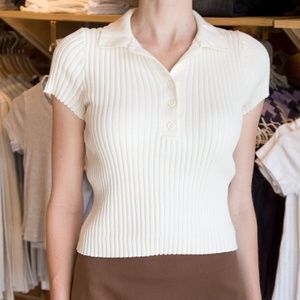 BRANDY MELVILLE BRIDGET KNIT CROPPED TOP